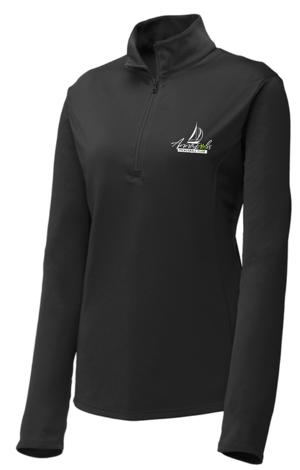 Ladies' 1/4 Zip Wicking T-shirt W/ APB LOGO