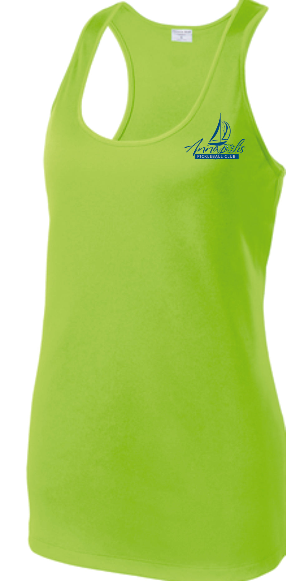Ladies Sleeveless Racerback Wicking Tshirt W/ APB logo