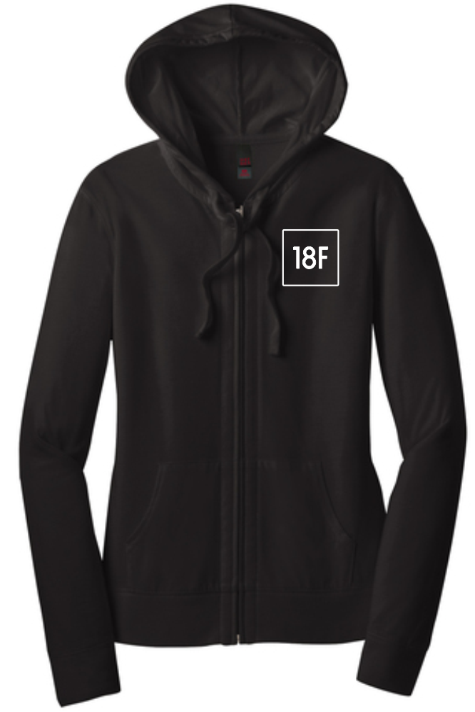 18F District Ladies Light Weight Zip Hoodie