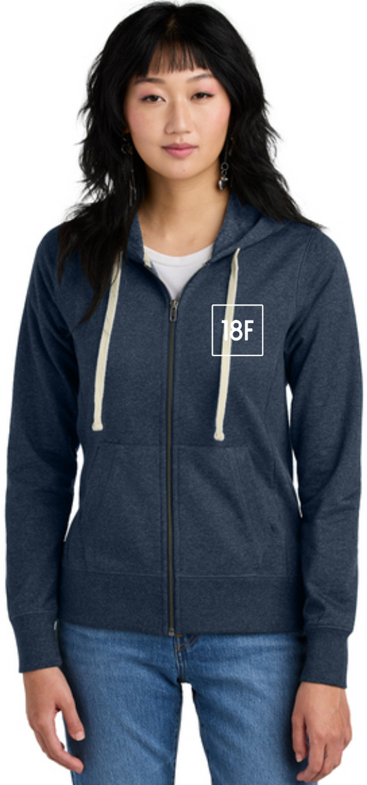 18F District Ladies Refleece Zip Hoodie