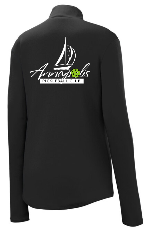 Ladies' 1/4 Zip Wicking T-shirt W/ APB LOGO
