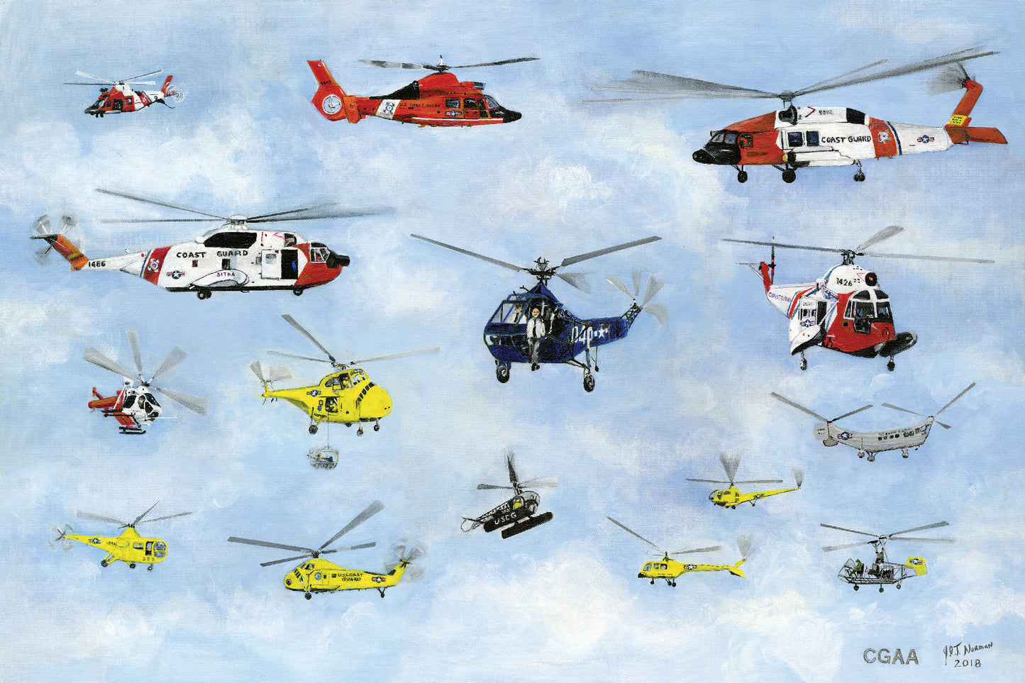 75 years of USCG Helicopter Print