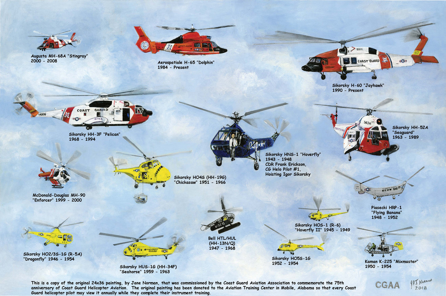 75 years of USCG Helicopter Print